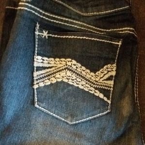 Jeans with white stitching